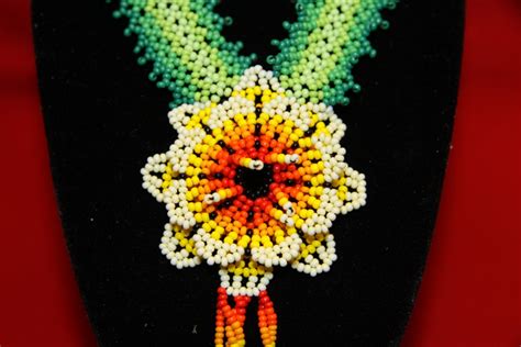 Embera Style Small Sunflower Beaded Indigenous Necklace