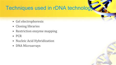 Recombinant Dna Technology Ppt