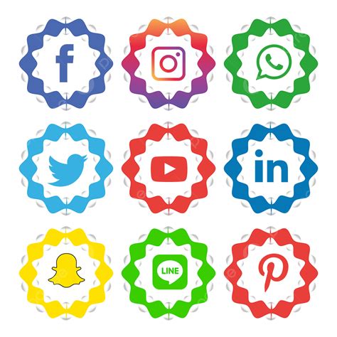 Social Media Icons Set Logo Vector Illustrator Template Download On Pngtree