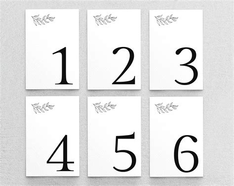 X Wedding Table Number Templates Free