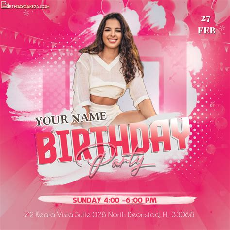 Custom Birthday Invitation On Pink Background | Disenos de unas, Vistas