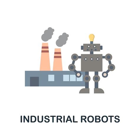 Premium Vector Industrial Robots Flat Icon Colored Sign From Robotics