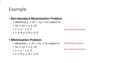 Solution The Simplex Method And General Linear Programming Problems