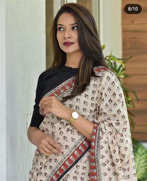 Order Bagru Hand Block Printed Cotton Mul Mul Saree With Blouse Piece