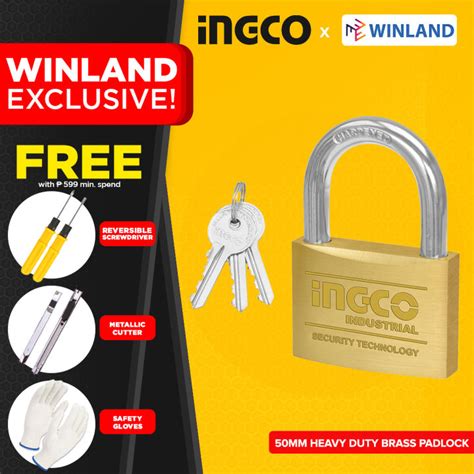 Ingco By Winland Heavy Duty Brass Padlock Pad Lock Lazada Ph