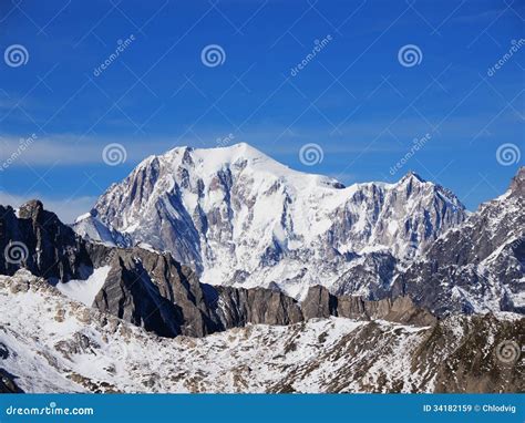 Mont Blanc In French Alps Royalty Free Stock Images Image 34182159