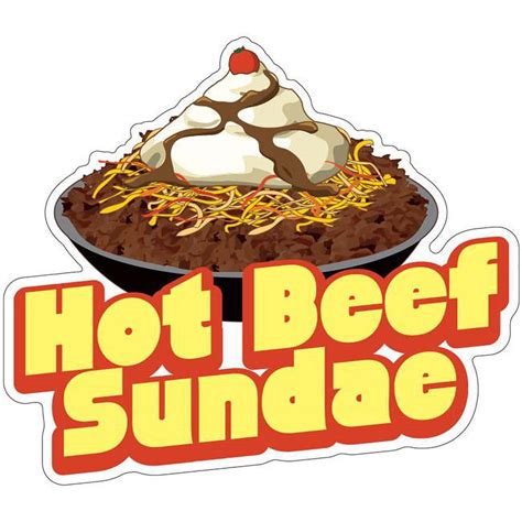 16 In Hot Beef Sundae Decal Concession Stand Food Truck Sticker