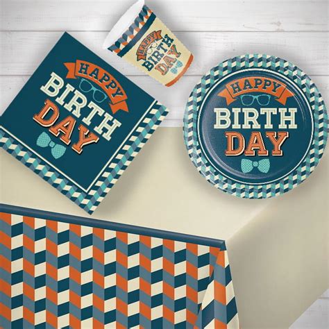 Retro Hipster Birthday Party Pack Starter Party Save Smile