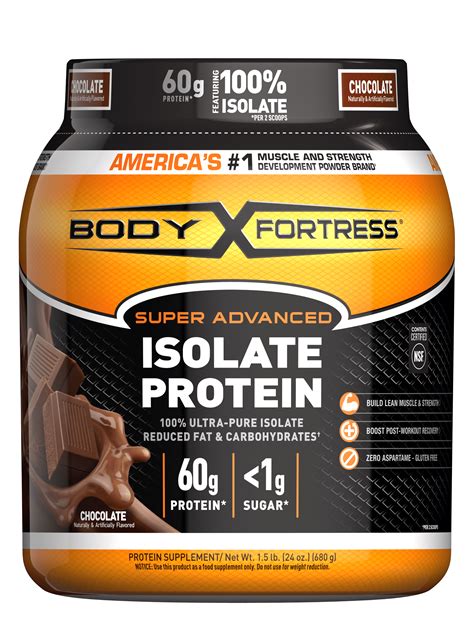 Body Fortress Super Advanced Isolate Protein Powder Gluten Free Chocolate Flavored 15 Lb