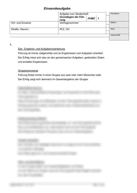 Einsendeaufgabe Ils Grundlagen Der F Hrung Fumz Xx A