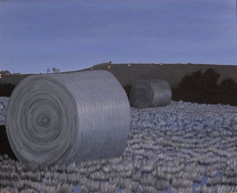 Two round bales in the moonlight2 | eastcorkpainter