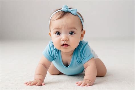 Premium Photo Side View Of Pretty Crawling Baby