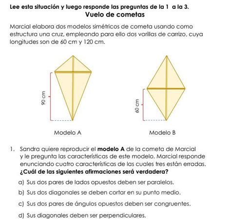 Marcial elabora dos modelos simétricos de cometa usando como estructura