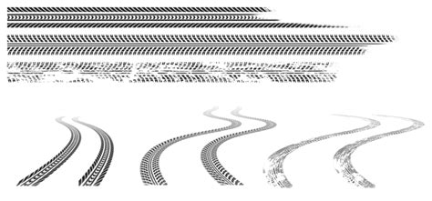 Car Tire Tracks White Transparent Car Tire Tracks Vector Tyre Traces