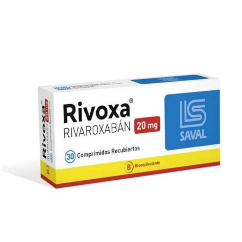 Rivoxa Rivaroxaban 20 Mg X 30 Comprimidos Recubiertos Ecofarmacias