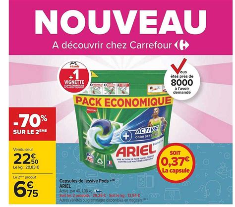 Offre Capsules De Lessive Pods Ariel Chez Carrefour