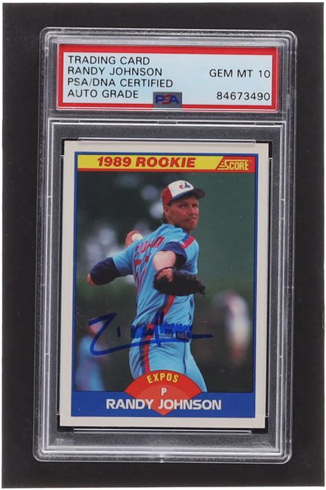 Randy Johnson Signed Score Rc Psa Pristine Auction