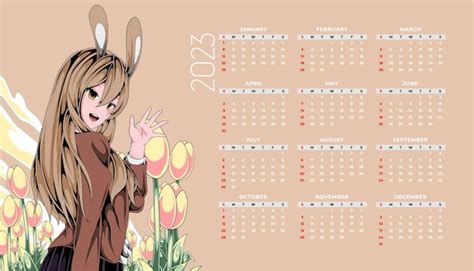 Premium Vector Anime Calendar 2023 Design Template