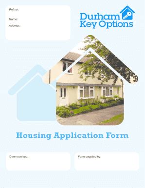 Fillable Online Housing Application Form East Durham Homes Fax Email