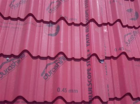 Aluminum Tata Bluescope Durashine Red Colour Coated Tile Profile