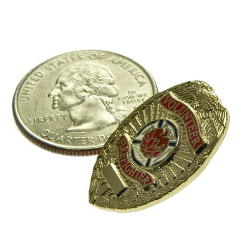 Volunteer Firefighter Mini Badge Lapel Pin Fire Department Badge