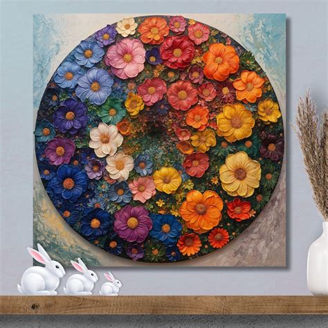 Circle Canvas Wall Art Etsy