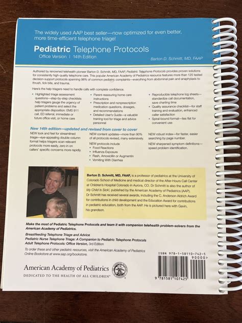 Pediatric Telephone Protocols Office Version By Barton D Schmitt Faap