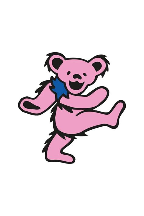 Grateful Dead Pink Bear Temporary Tattoo