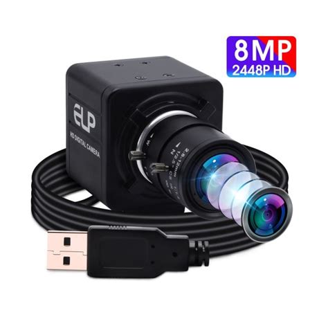 ELP 8 Megapixel IMX179 2 8 12mm Varifocal CS USB Webcam ELP USB8MP02G