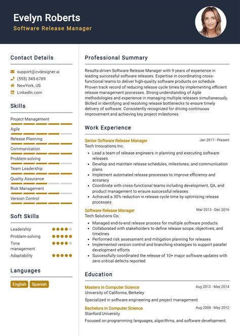 Software Release Manager Resume Example For Top Cv Skills