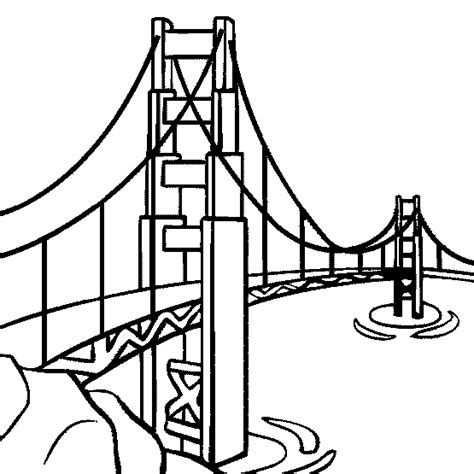 The Golden Gate Bridge San Francisco Coloring Page Coloring Pages