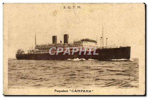 Carte Postale Ancienne Bateau Paquebot Campana Manuskript