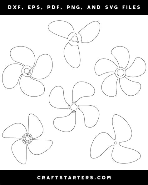 Ship Propeller Outline Patterns Dfx Eps Pdf Png And Svg Cut Files