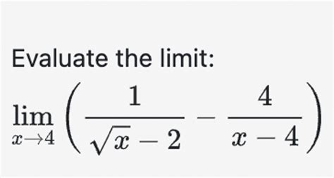 Solved Evaluate The Limitlimx→41x2 2 4x 4