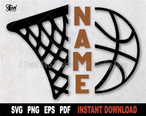 Basketball SVG Basketball And Hoop Split Monogram Svg Cut Etsy