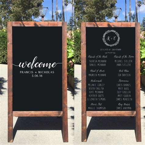 Rustic Wedding Chalkboard Program