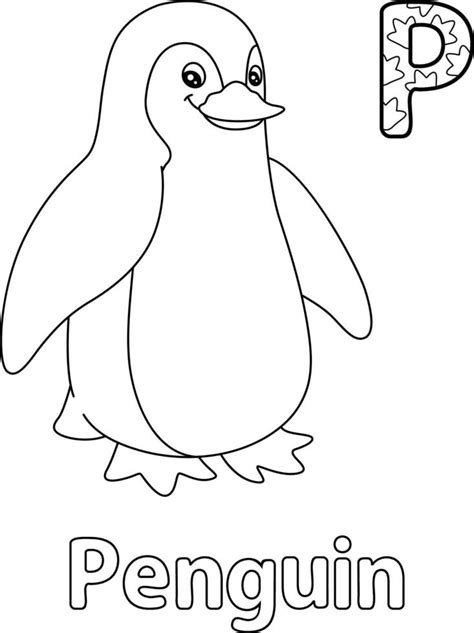 Penguin Alphabet Abc Coloring Page P Vector Art At Vecteezy