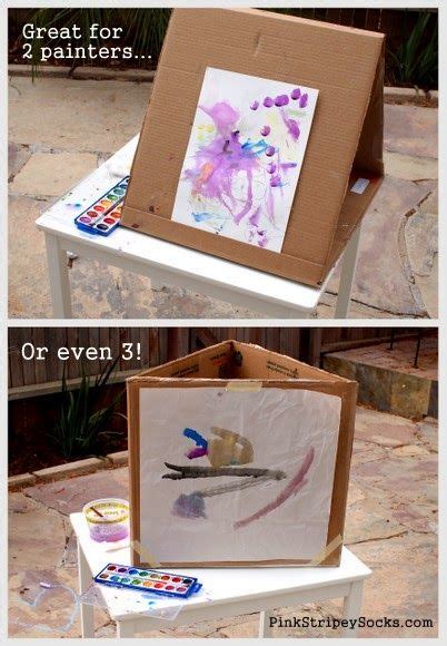 Diy Kids Cardboard Art Easel Cardboard Art Art Easel Art For Kids