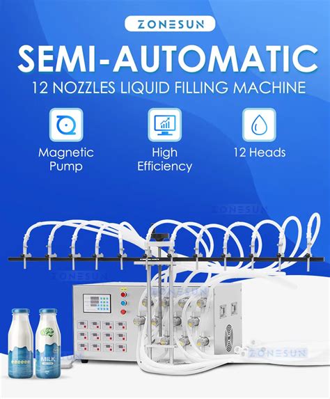 ZONESUN ZS MPYT12P Semi Automatic Magnetic Pump Liquid Filling Machine