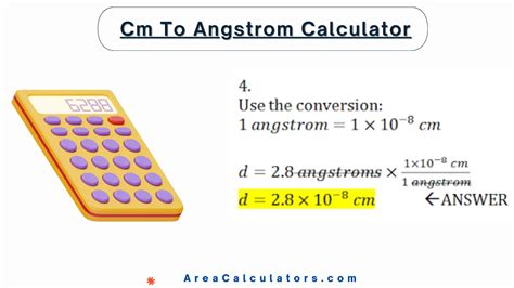 Cm To Angstrom Calculator - Online Calculators