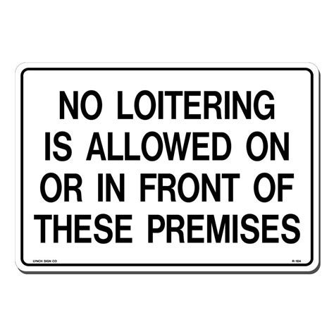 No Loitering Sign Printable