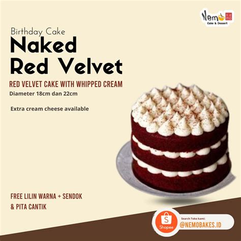 Jual Naked Red Velvet Cake Creamcheese Red Vetvet Cake By