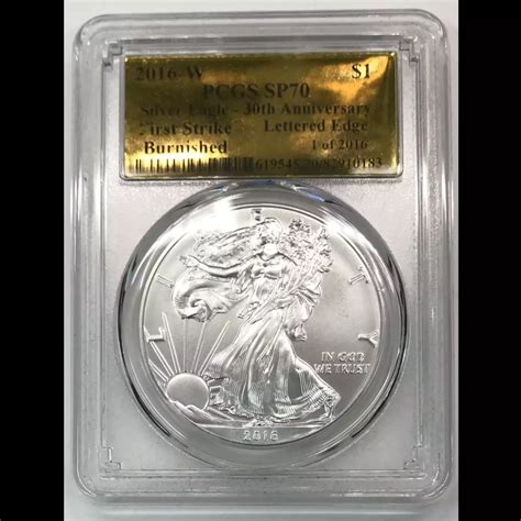 W Pcgs Sp Burnished Lettered Edge First Strike Of Gold