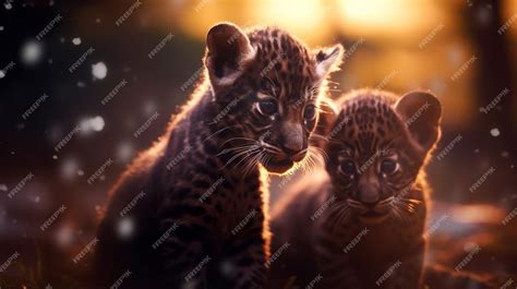 Premium AI Image | Leopard cubPanther cub black cat wild catbig cat