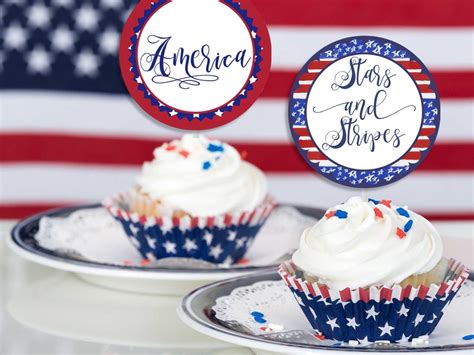 4th Of July Cupcake Toppers Printable Patriotic