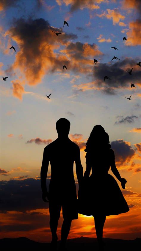 Couple 4k Wallpaper Sunset Proposal Silhouette A69