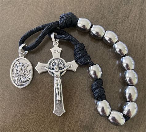 St Michael Single Decade Catholic Rosary Stainless Steel Beads Rosary