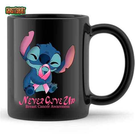 Never Give Up Stitch Nope Breast Cancer Awareness Shirt