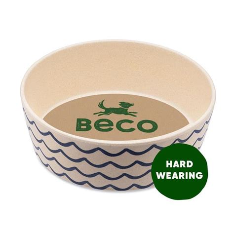 Beco Bamboo Ocean Waves Dog Feeding And Water Bowl Large Ocado