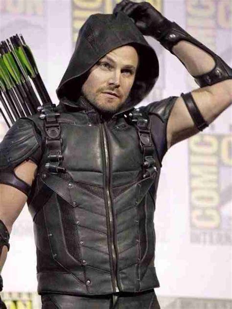 Stephen Amell Green Arrow Season 4 Hoodie Vest The Movie Fashion